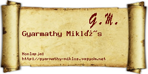 Gyarmathy Miklós névjegykártya