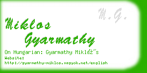 miklos gyarmathy business card